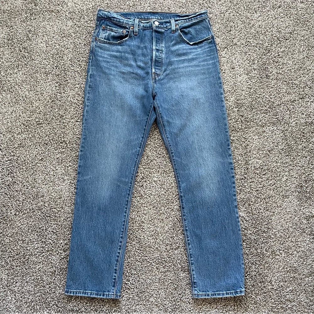Levi's 501 Original Straight Leg Button Fly Stretch Jeans Medium Wash 32x30